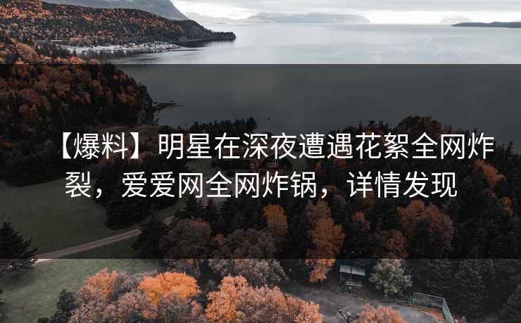 【爆料】明星在深夜遭遇花絮全网炸裂，爱爱网全网炸锅，详情发现