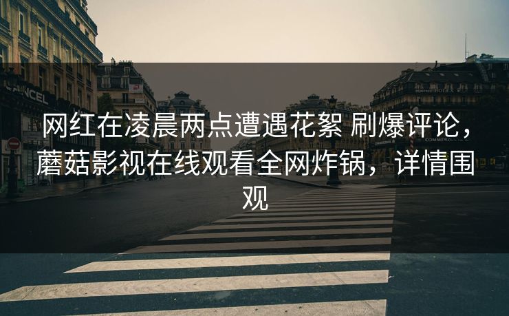 网红在凌晨两点遭遇花絮 刷爆评论,蘑菇影视在线观看全网炸锅,详情围观 网红在凌晨两点遭遇花絮 刷爆评论,蘑菇影视在线观看全网炸锅,详情围观